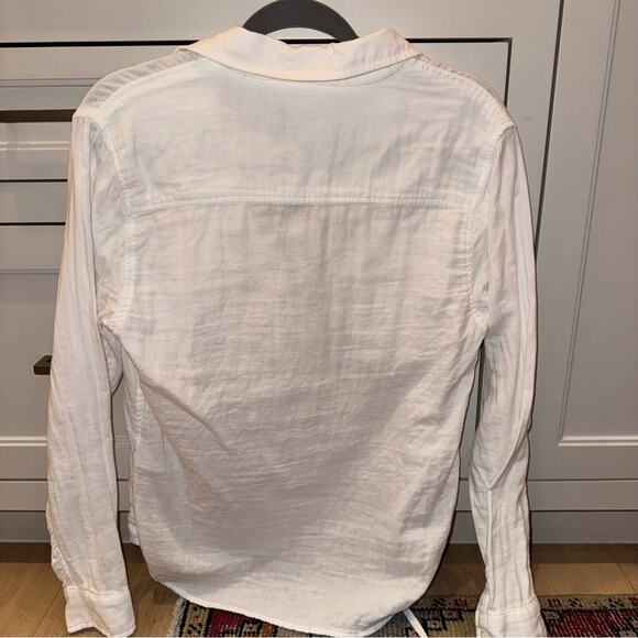 MOTHER  Lace Up Frenchie Frenchie Top Small White - Picture 9 of 10